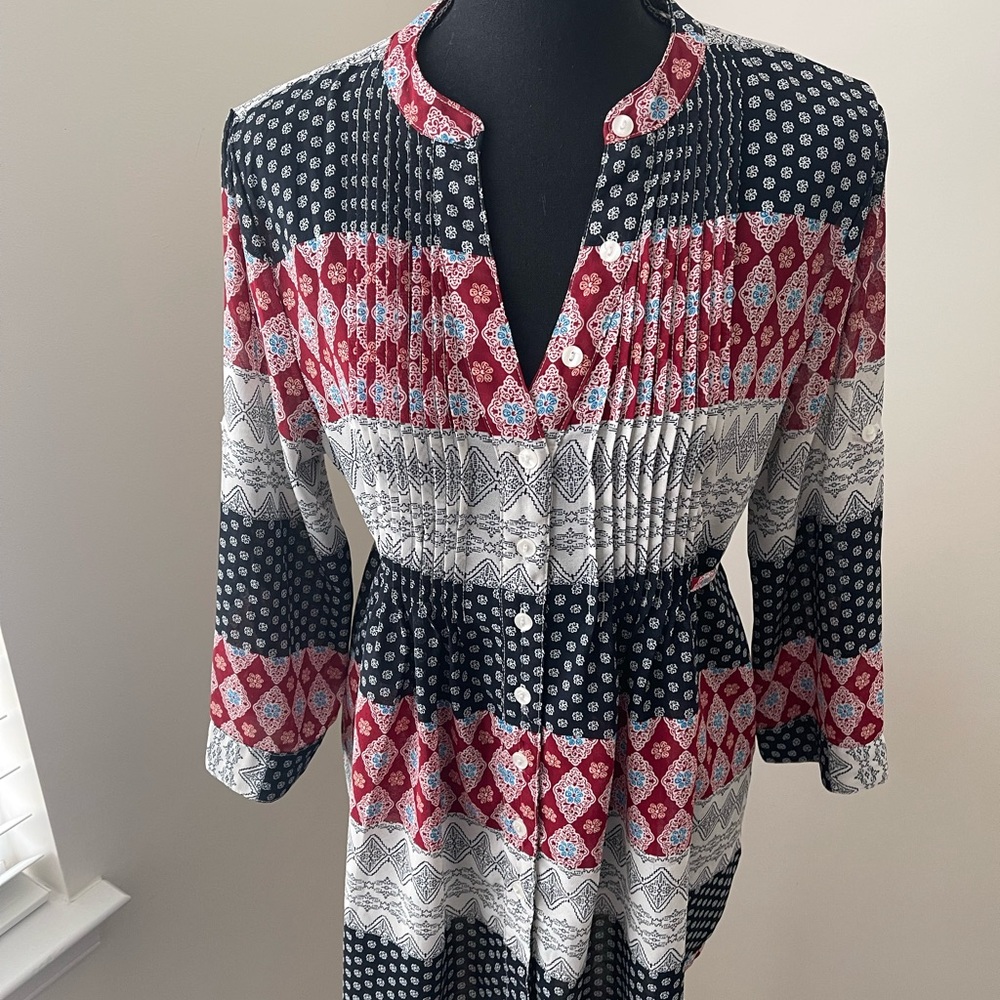 American Rag Extra Cie Sheer Button Up Tunic
